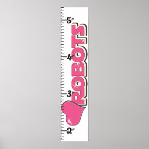I Love Robots Growth Chart Poster