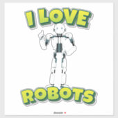 I Love Robots Robotics Sticker (Vel)