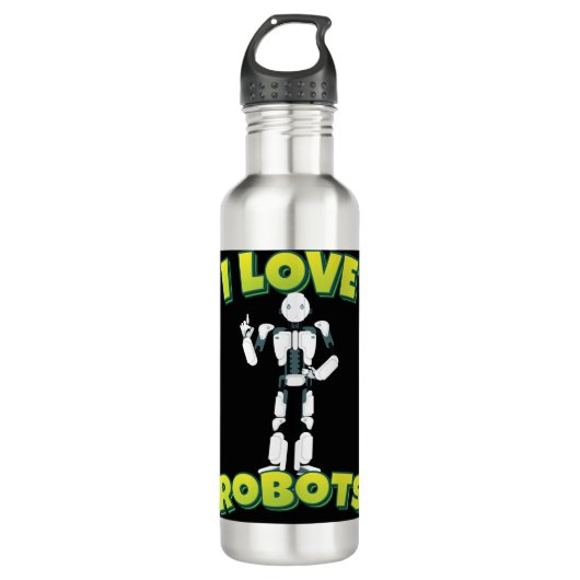I Love Robots Robotics Waterfles (Voorkant)