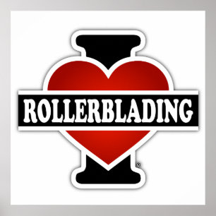 I Love Rollerblading Poster