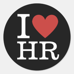 I ❤️ Love Ronde RH Sticker - Personnel du ministèr