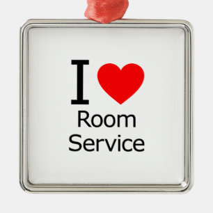 I Love Room Service Metalen Ornament