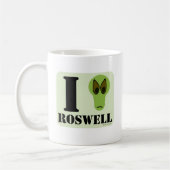I Love Roswell Fun Alien Logo UFO Design Koffiemok (Links)