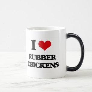 I Love Rubber Chickens Magische Mok