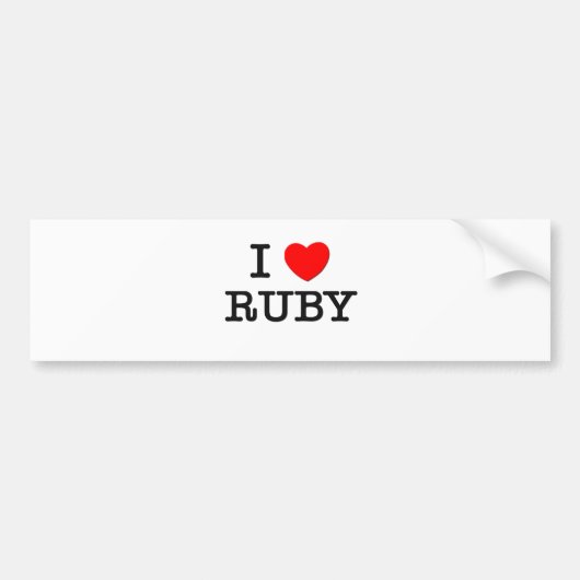 I Love Ruby Bumpersticker (Voorkant)