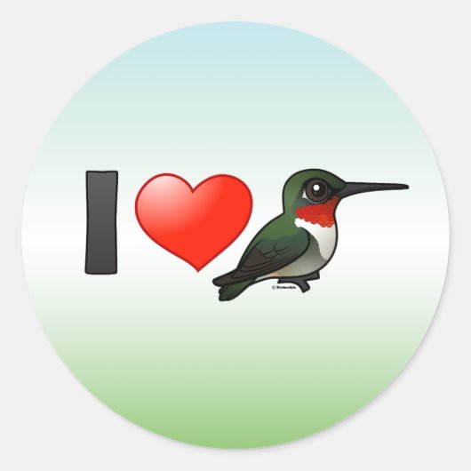 I Love Ruby-throats Ronde Sticker (Voorkant)