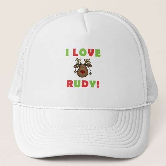 I Love Rudy Tshirts and Gifts Trucker Pet (Voorkant)