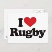 I Love Rugby Briefkaart (Voorkant / Achterkant)