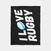 I LOVE RUGBY FLEECE DEKEN (Voorkant)