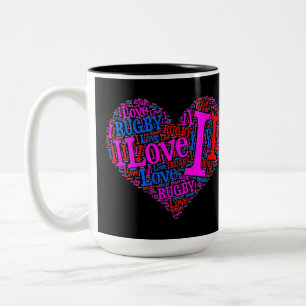 I Love Rugby - Mug à café à deux tons