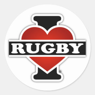 I Love Rugby Ronde Sticker