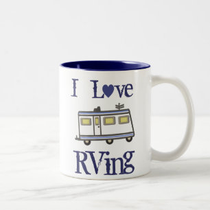 I Love RVing/Camper Love Travel Mug Tweekleurige Koffiemok