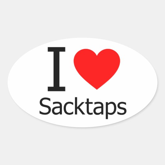 I Love Sacktaps Ovale Sticker (Voorkant)