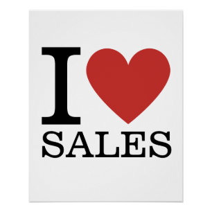 I ❤️ Love Sales - Service Ventes - Poster