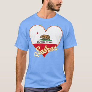 I Love Salinas California Heart in State Flag Souv T-shirt