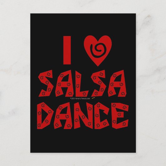 I Love Salsa Dance Custom Danslover Briefkaart (Voorkant)