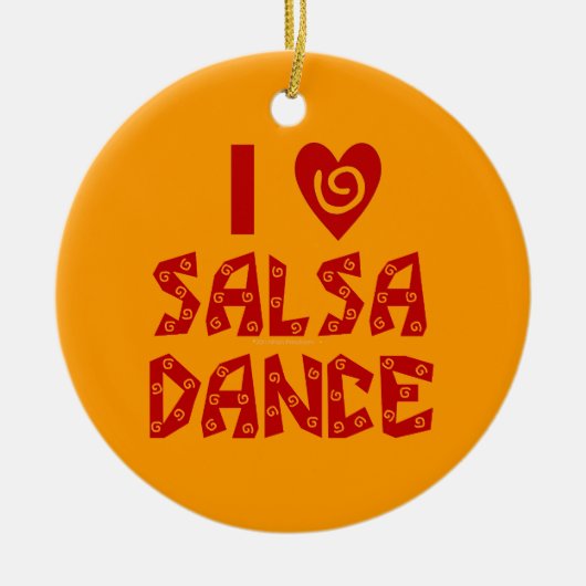 I Love Salsa Dance Custom Danslover Keramisch Ornament (Voorkant)
