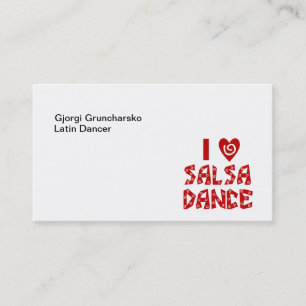 I Love Salsa Dance Latin Dance Instructor Business Visitekaartje