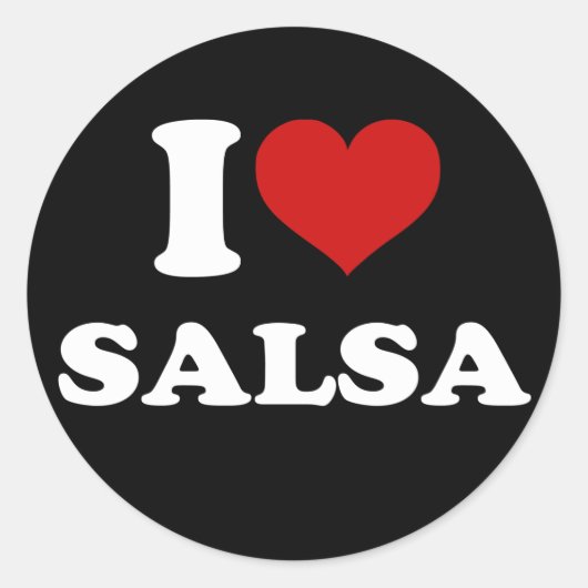I Love Salsa Ronde Sticker (Voorkant)