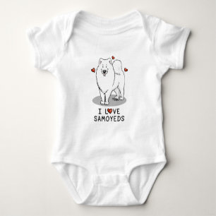 I Love Samoyeds - Cute dog Romper