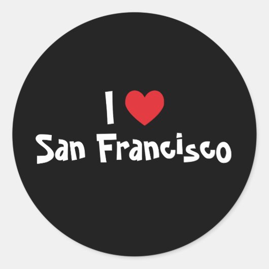 I Love San Francisco Ronde Sticker (Voorkant)