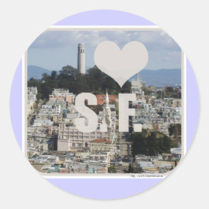 I Love San Francisco Ronde Sticker