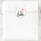 I Love Santa Classic Round Sticker (Tas)