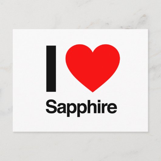 i love sapphire briefkaart (Voorkant)