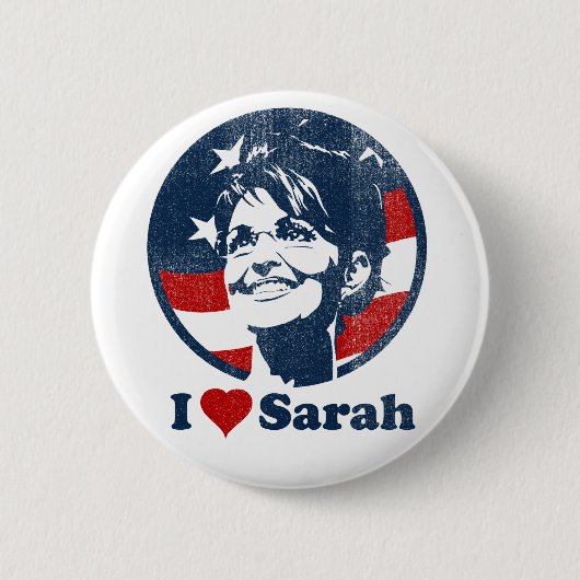 I Love Sarah Palin button (Voorkant)