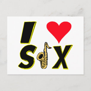 I Love Sax Briefkaart