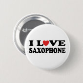 I Love Saxophone Button (Voorkant /achterkant)