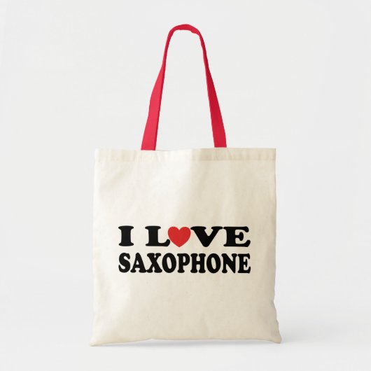 I Love Saxophone Tote Bag (Voorkant)