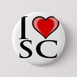 I Love SC - South Carolina Ronde Button 5,7 Cm