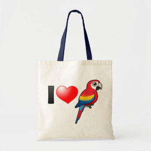 I Love Scarlet Macaws Tote Bag