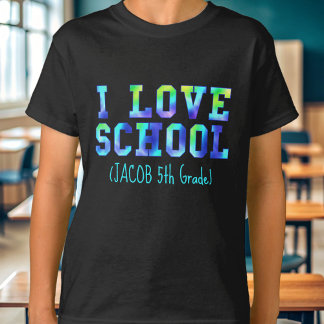 I Love School Boys Nom 5e année T-shirt