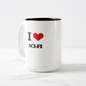 I Love Sci-Fi Tweekleurige Koffiemok (Voorkant links)