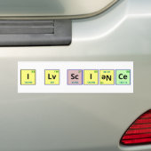 I Love Science bumper sticker (Op auto)
