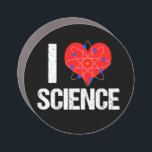 I Love Science Car Magnet<br><div class="desc">Un aimant de voiture pour professeur de science cool qui dispose d'un motif de science I Love génial avec un coeur rouge enveloppé d'un modèle atome.</div>