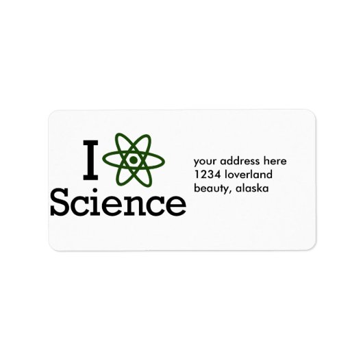 I Love Science Etiket (Voorkant)