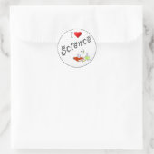 I Love Science Heart Lab Classroom Ronde Sticker (Tas)