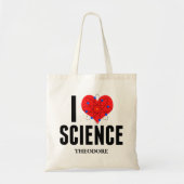 I Love Science Personalized Scientist Atom Model Tote Bag (Voorkant)