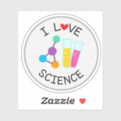 I Love Science School Die Cut Sticker Decal (Vel)