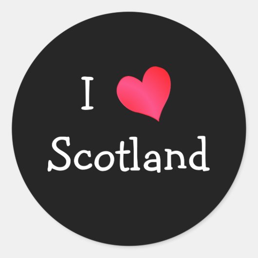 I Love Scotland Ronde Sticker (Voorkant)