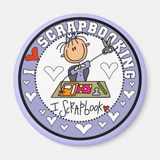 I Love Scrapbooking Tshirts en geschenken Magneet (Voorkant)