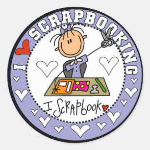 I Love Scrapbooking Tshirts en geschenken Ronde Sticker