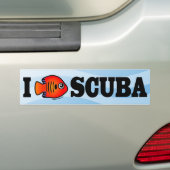 I Love Scuba Bumpersticker (Op auto)