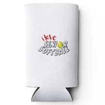 I Love Senior Softball Bottle Cooler