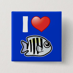 I Love Sergeant Major Vierkante Button 5,1 Cm