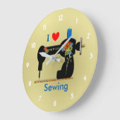 I Love Sewing Sewing Machine Grote Klok (Hoek)