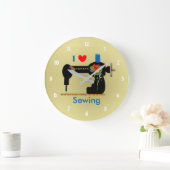 I Love Sewing Sewing Machine Grote Klok (Huis)